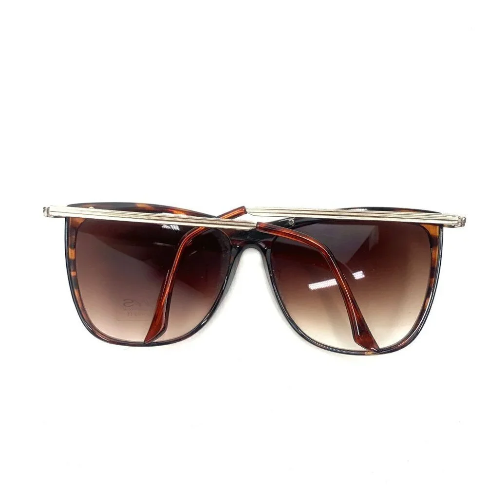 NYS Collection Oversized Women's Visor Sunglasses Brown/Gold, Gradient Lenses